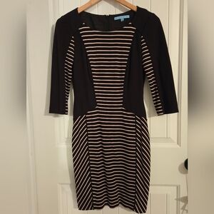 Chic Black and Pink Striped Dress